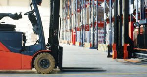 forklift loader pallet stacker truck equipment at warehouse